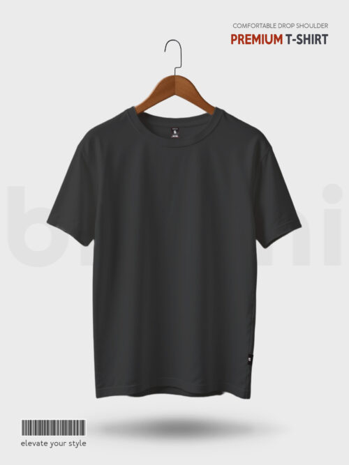 Men's Black Drop Shoulder T-Shirt – Oversized, Trendy & Comfortable
