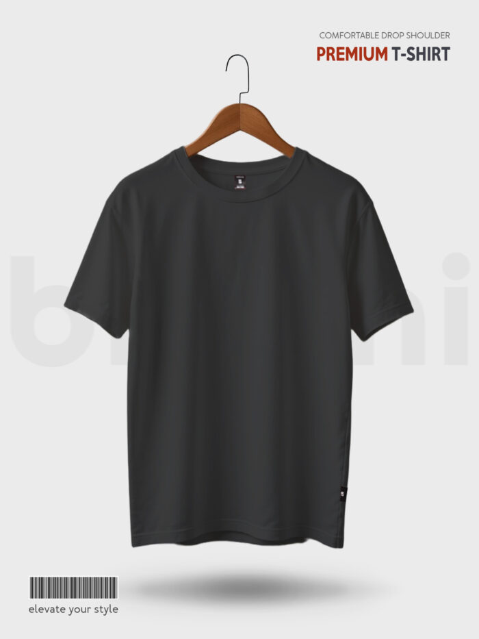 Men's Black Drop Shoulder T-Shirt – Oversized, Trendy & Comfortable