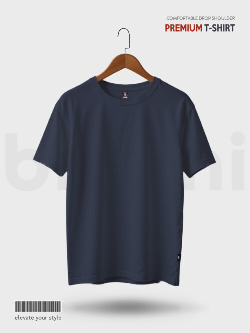 Navy Blue  Drop Shoulder T-Shirt in Bangladesh