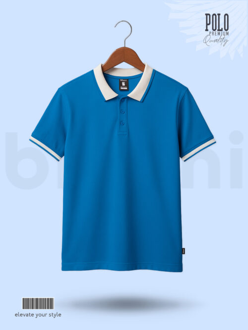 Men's Blue Polo T-Shirt – Premium Cotton
