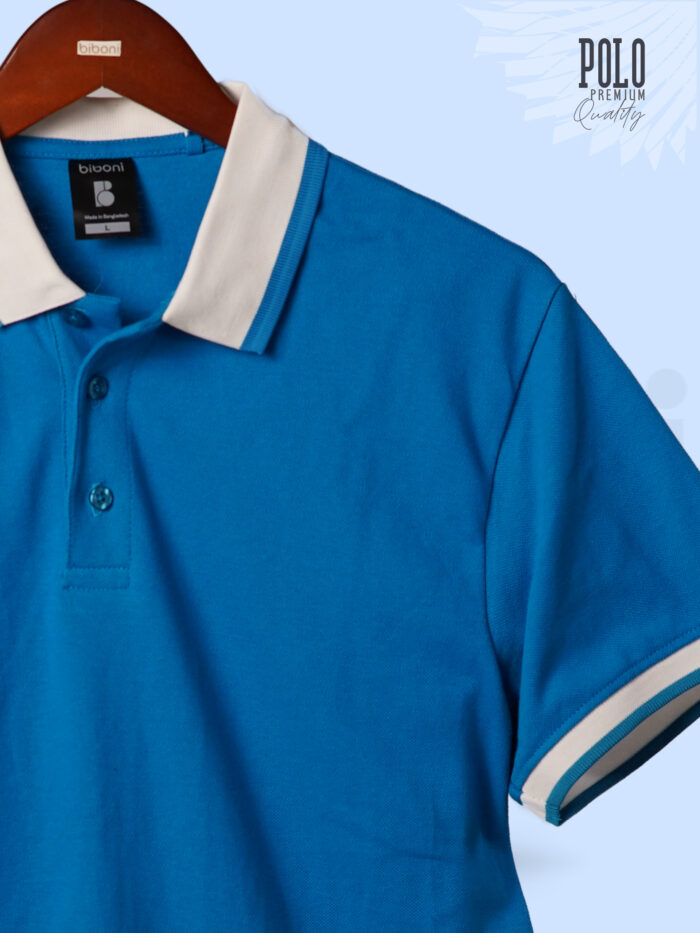 Men's Polo T-Shirt – Premium Blue Cotton