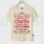 Customize Women T-Shirts - Queen Born - Beige
