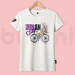 Premium Women T-shirt Bicycle - White