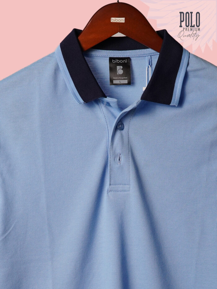 Men's Polo T-Shirt – Sky Blue Cotton