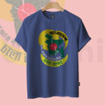 Bangladesh Flag with Map T-shirt - Steel Blue
