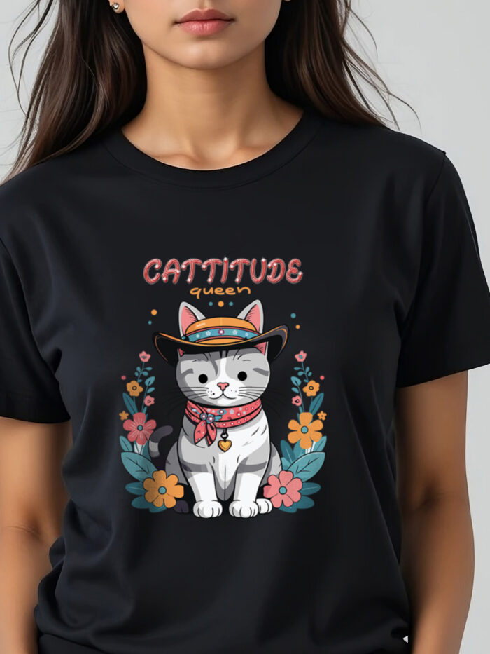 Women T-Shirts - Cattitude Queen
