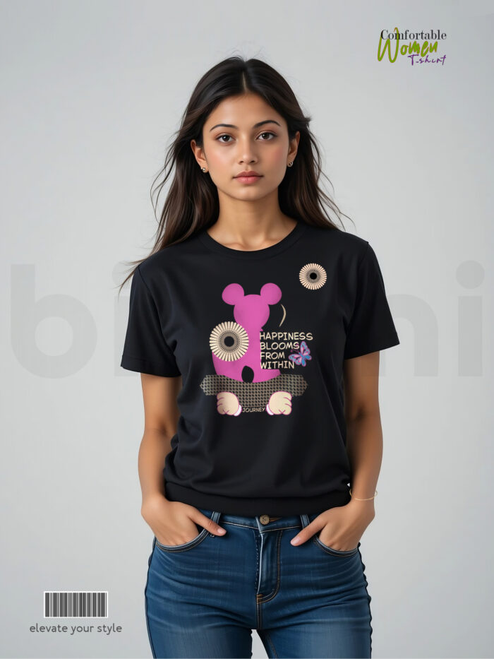 Premium  Women T-Shirts - Happyness Blooms
