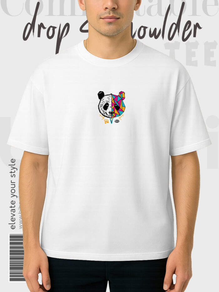 Drop Shoulder t shirt - Panda Power