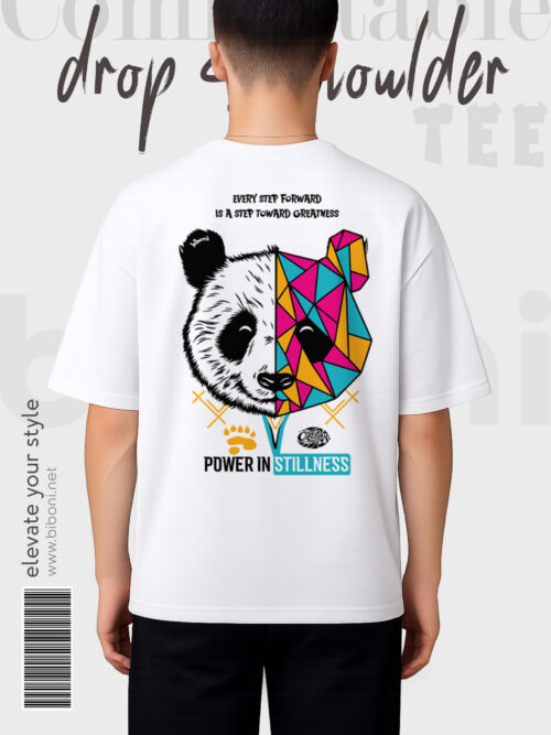 Drop Shoulder t shirt - Panda Power