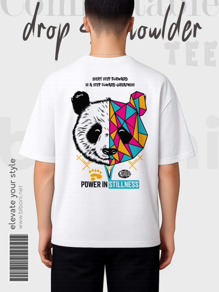 Drop Shoulder t shirt - Panda Power