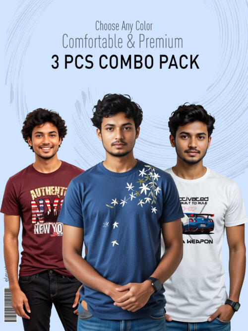 Mens T-shirt Combo Pack Short Sleeve