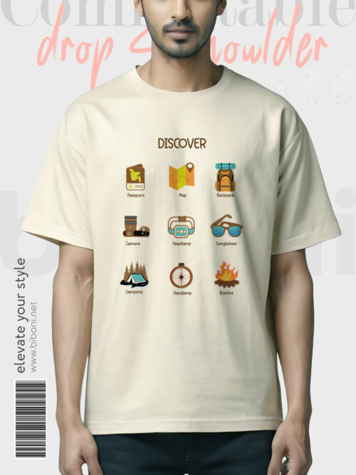 Drop Shoulder tshirt- Discover